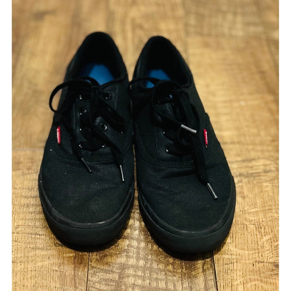 Levi's Mens Black Canvas Sneakers Casual Shoes Low Top Skater Sneakers Size 8.5